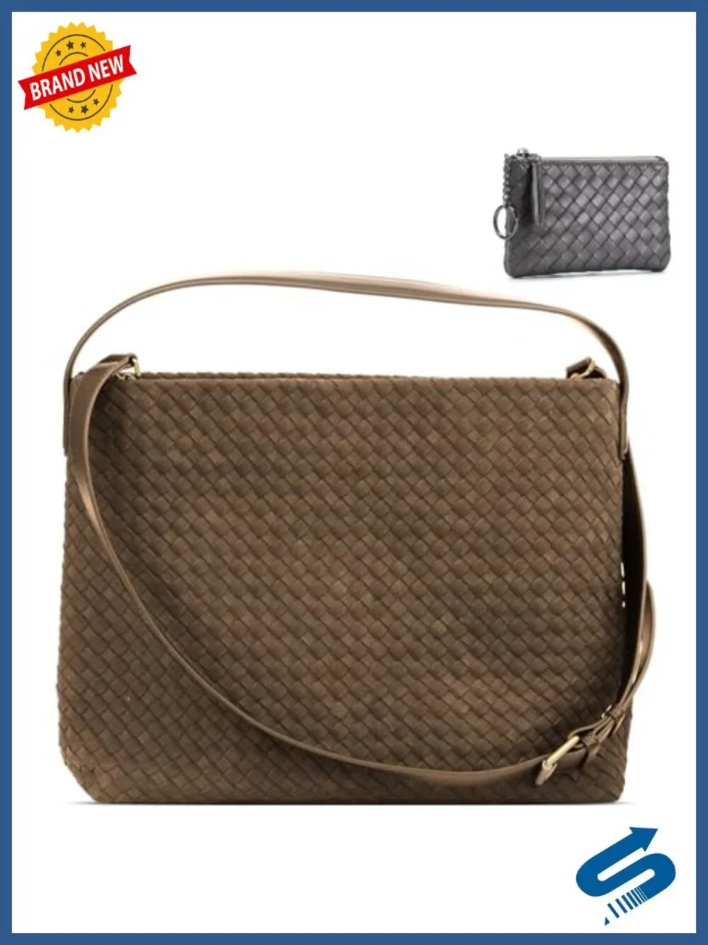 Suede Hand-Woven Hobo Bag Tote Crossbody Clasp Closure